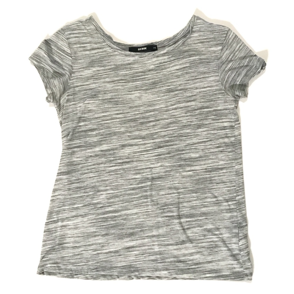 BikBok heathered gray modal T-shirt tee top